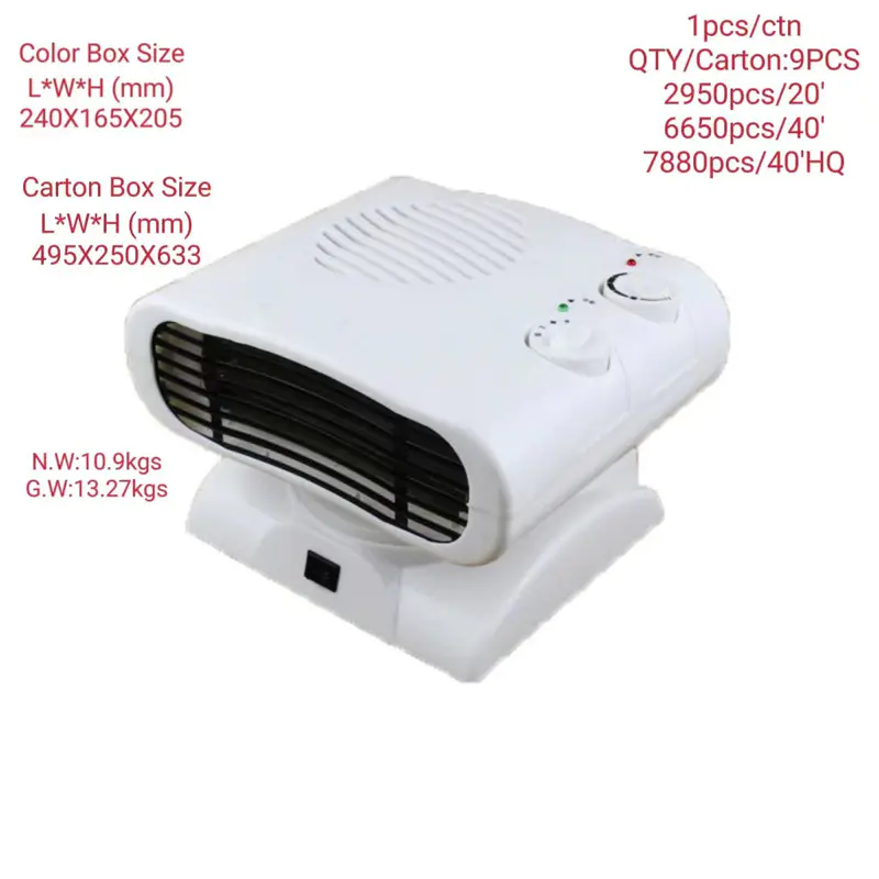 Table Mini Fan Heater Oscillation
